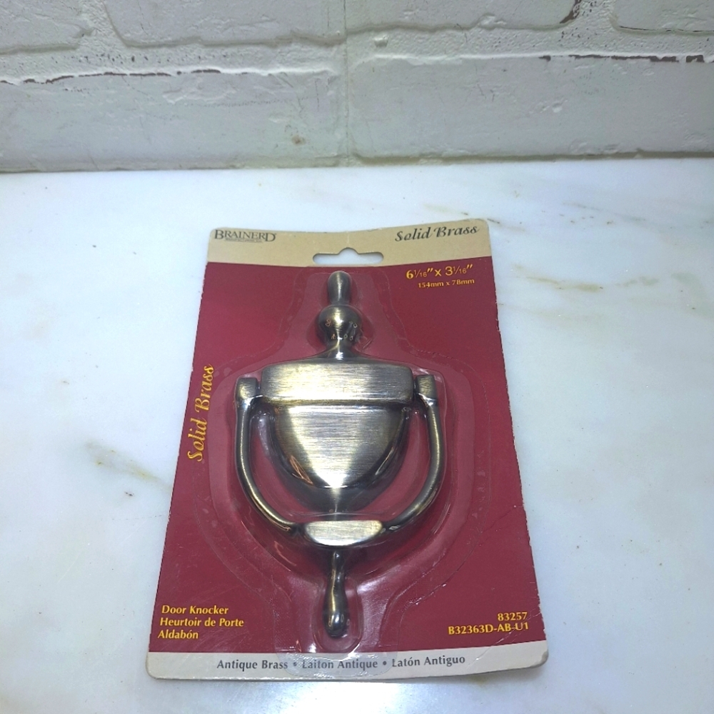 Brainerd Solid Brass Door Knocker 6 1/16" 1/16"